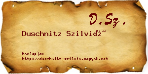 Duschnitz Szilvió névjegykártya